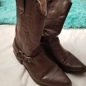 Brown cowboy boots